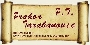 Prohor Tarabanović vizit kartica
